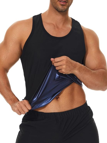 Bărbați - vesta-sauna-barbati-lazawg-neopren-tricou-fitness-negru