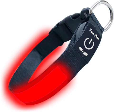 Pet shop - zgarda-led-rosu-m-40-50cm-usb-reincarcabila-impermeabila-reglabil