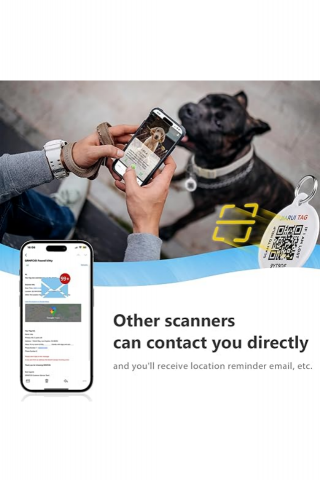 Zgarda pentru Câine cu Etichetă QR Code, personalizata, marime L, culoare gri - OUJ1 [2]