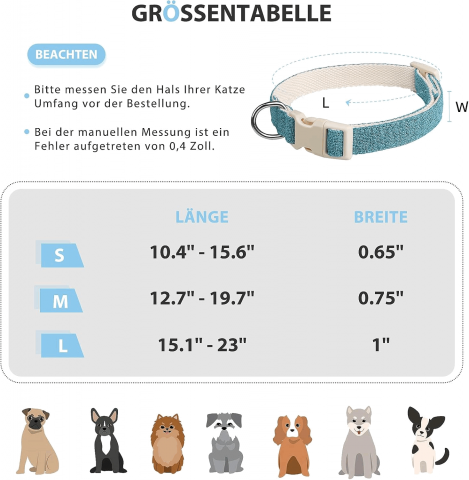 Zgarda pentru Câine cu Etichetă QR Code, personalizata, marime M, culoare albastru, ZM0F [1]