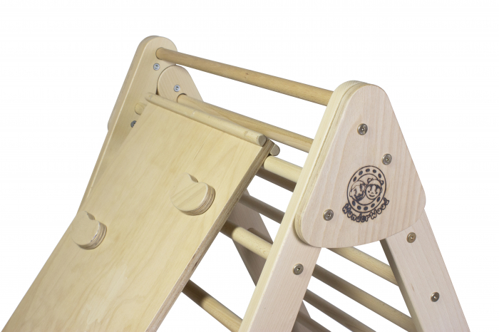 Triunghi pikler cu rampa de catarare din lemn, multicolor, Montessori [3]