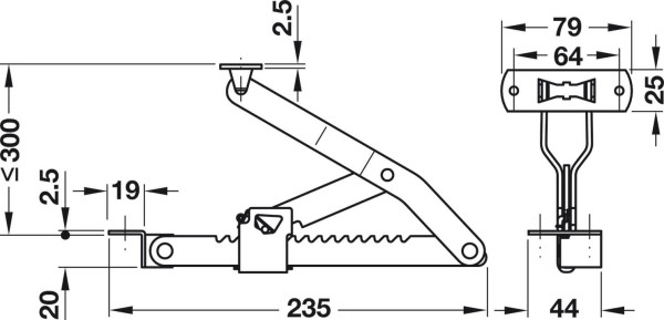 Balama ridicatoare HAEFELE -  tip RASTOMAT - 19 trepte - 375 mm - metal cromat [3]