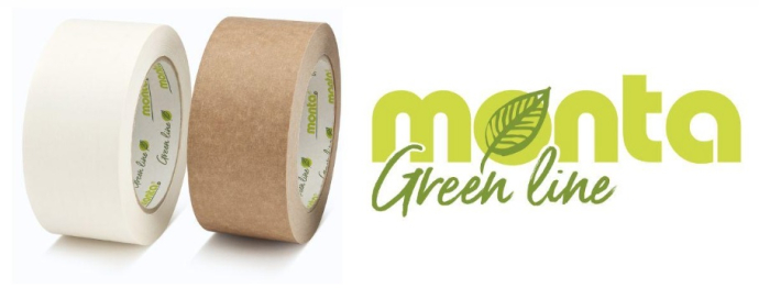 Banda adeziva GREENLINE 100% reciclabil din hartie - MONTAPACK 843 - 50mm x 50m - rola [3]