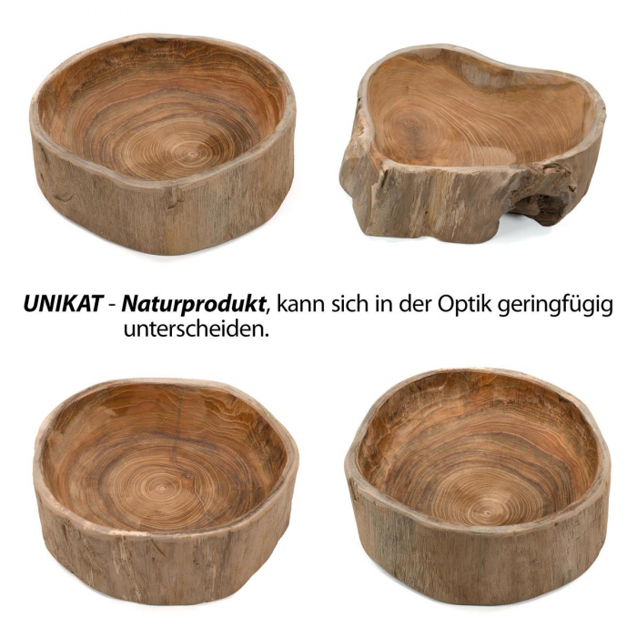 Bol din lemn de TEAK 28x27 cm - ideal pentru fructe - decorativ - lucrat manual [5]