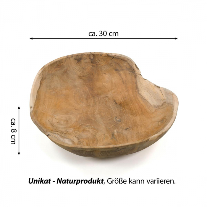 Bol din lemn de TEAK 30x30 cm - ideal pentru fructe, legume - decorativ - executat manual [6]