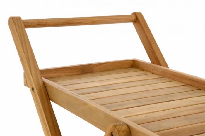 Carucior de servire din lemn de TEAK - finisat, cu roti [2]