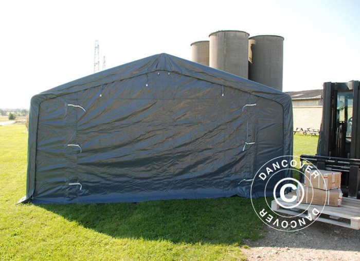 Cort STORAGE PRO culoare gri - prelata PVC 500g - 5x8x2.5x3.3 m [2]