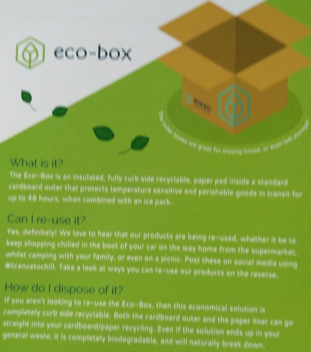 Cutie carton pereti dubli cu izolator termic - 100 reciclabil ECO-BOX - 230 x 230 x 230mm [3]