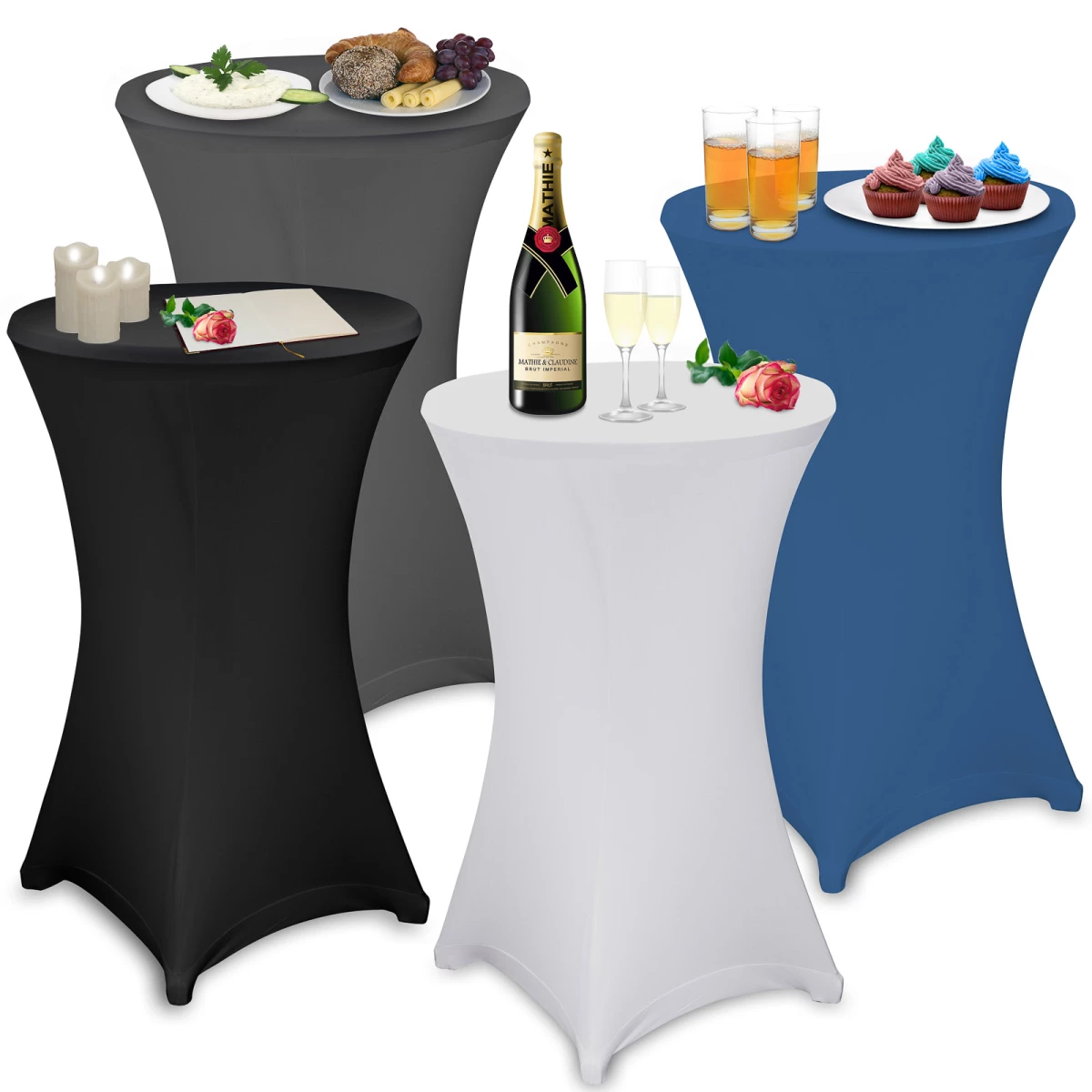 Husa pentru masa pliabila BISTRO - culoare albastru - 80x80x120 cm [3]