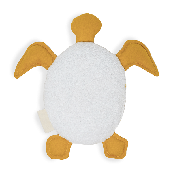 Jucarie caini MOMO din bumbac 100% BIO, umplut cu bumbac organic reciclat - figura broasca testoasa - marime 25x26cm - galben/gri/alb [3]