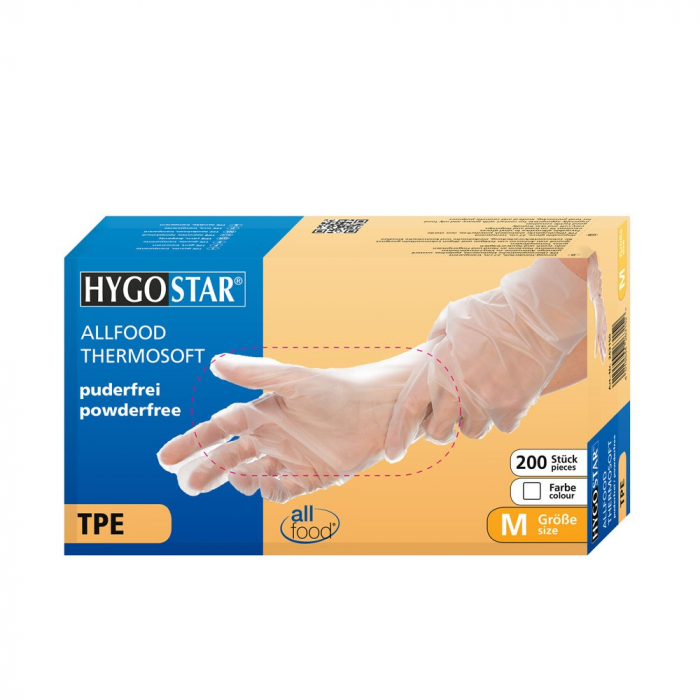 Manusa de unica folosinta ALLFOOD Thermosoft din TPE (elastomer termoplastic) marime XL - fara pudra - culoare negru - 200 buc [4]