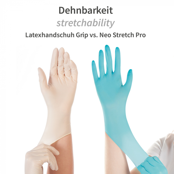 Manusi examinare NEO STRETCH PRO-neoprene,fara pudra-elasticitate 1000%-diverse marimi,turquoise, 100 buc [3]