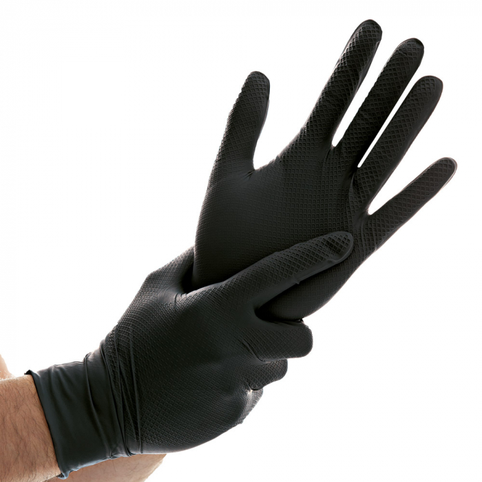 Manusi unica folosinta POWER GRIP - nitril, fara pudra, diverse culori si marimi- anti-alunecare, cu grip-50 buc [6]