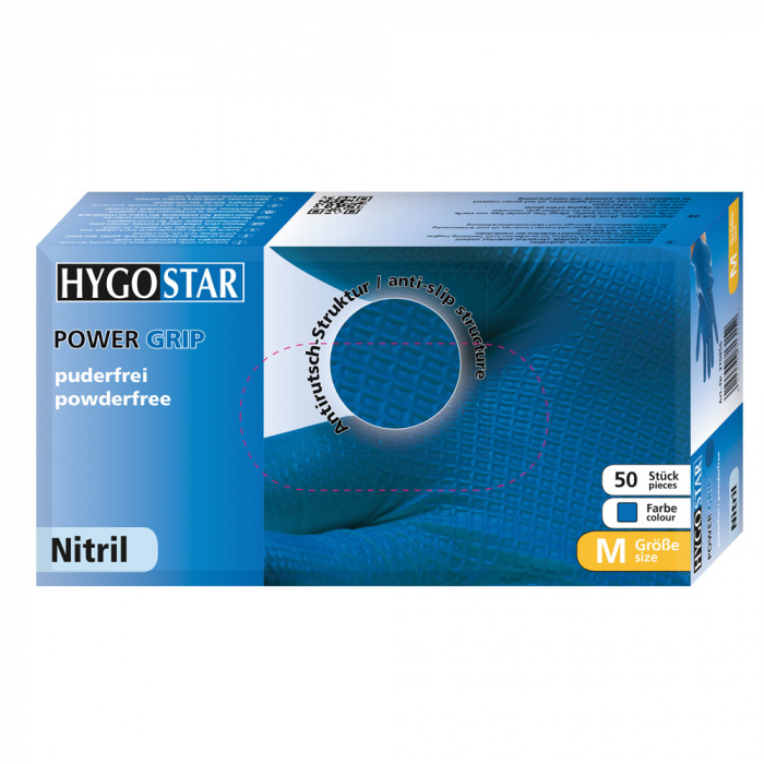 Manusi unica folosinta POWER GRIP - nitril, fara pudra, diverse culori si marimi- anti-alunecare, cu grip-50 buc [4]