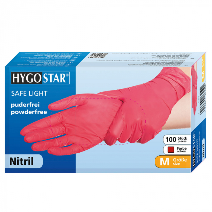 Manusi unica folosinta SAFE LIGHT - nitril  fara pudra - 24 cm - marime XS  albastru - 100 buc [7]