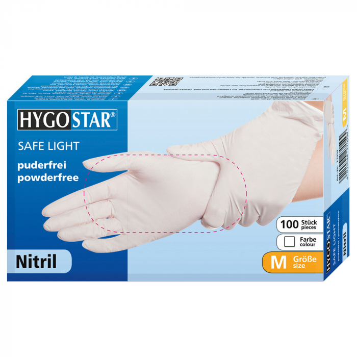 Manusi unica folosinta SAFE LIGHT - nitril  fara pudra - 24 cm - marime XS  albastru - 100 buc [6]