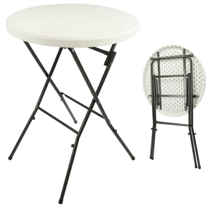 Masa inalta tip Bistro pliabila - 80x80x110 cm - rotunda ABS alb [7]