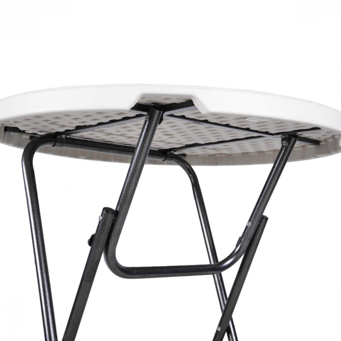 Masa inalta tip Bistro pliabila - 80x80x110 cm - rotunda ABS alb [8]