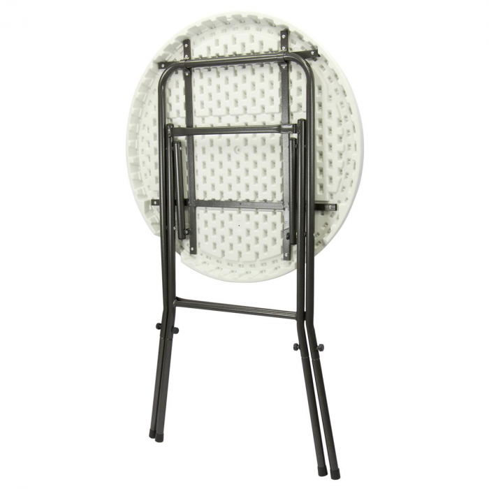Masa inalta tip Bistro pliabila - 80x80x110 cm - rotunda ABS alb [2]