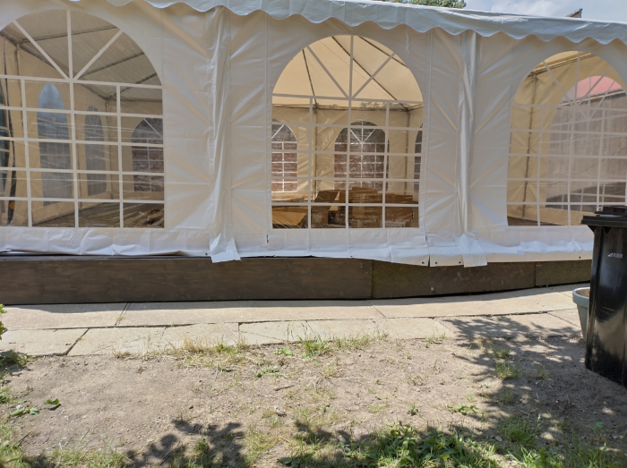 Pagoda Marquee Exclusive 7x7 m PVC - culoare alb - inclusiv pereti [8]