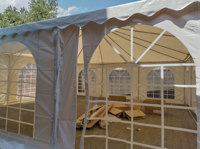 Pagoda Marquee Exclusive 7x7 m PVC - culoare alb - inclusiv pereti [6]