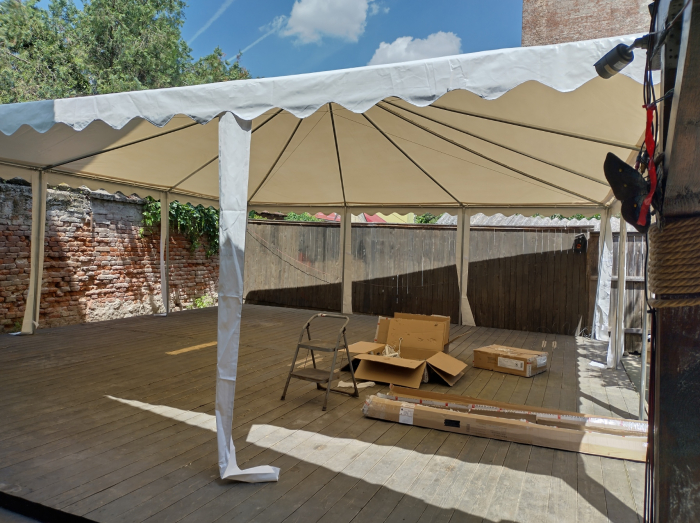 Pagoda Marquee Exclusive 7x7 m PVC - culoare alb - inclusiv pereti [3]