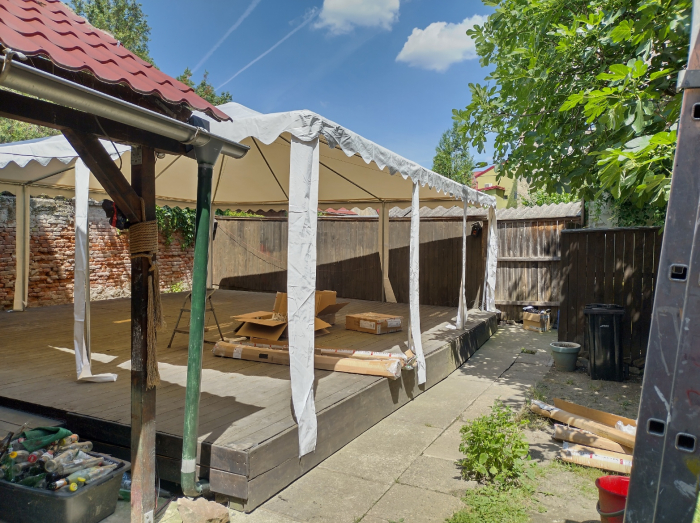 Pagoda Marquee Exclusive 7x7 m PVC - culoare alb - inclusiv pereti [5]
