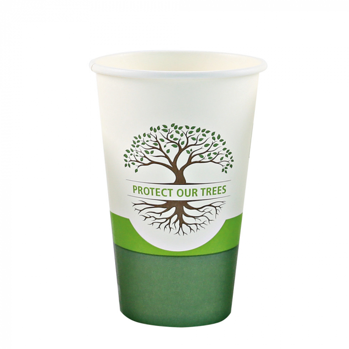 Pahar cafea Bio NATURAL Protect TREE certificat FSC - 1 perete - din carton PLA-stratificat - 8 oz  200ml  8cm - 50 buc [3]