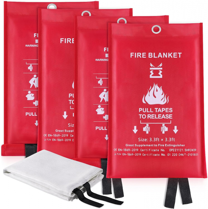 Patura ignifuga incendiu FIRE PROTECT - 1 x 1 m - cu fibra de sticla [5]