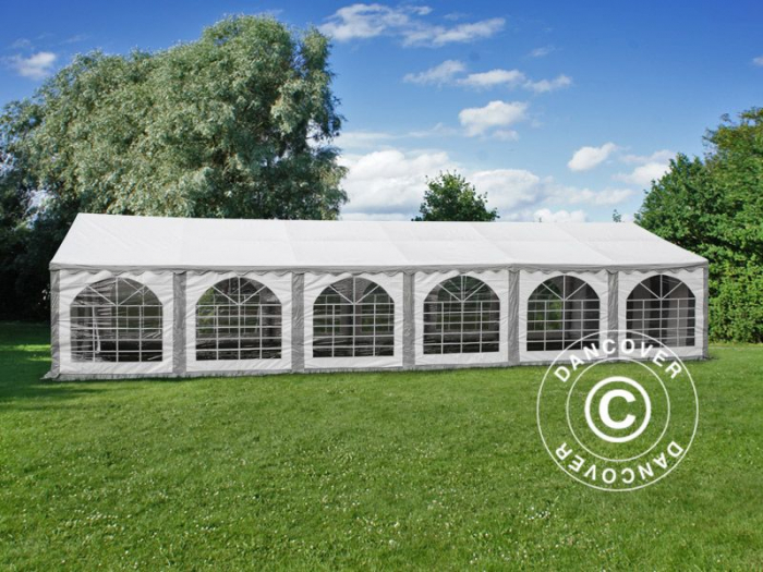 Pavilion - cort MARQUEE Exclusive PVC 6x12 metri - culoare alb cu ferestre [2]