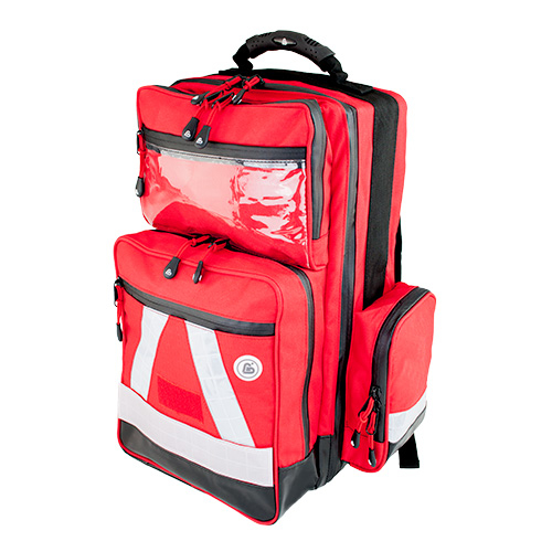 Rucsac medic pentru ambulanta PRO RED din TeflonSHIELD - impermeabil - 48x40x20 cm - cu fermoar si 5 module [2]