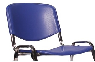 Scaun din plastic PPN - sezut, spatar culoare albastru- cadru metalic de prindere pe banca - model 1215 [3]