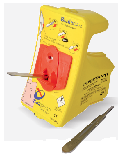 Sistem cu recipient de colectare BladeFlask EVO - pentru eliminare lame bisturiu in siguranta - culoare galben [4]