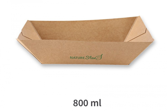 Tava mancare TASTY 20x13.8x5.3cm - hartie kraft impregnata PLA - 800 ml [2]