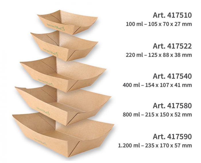 Tava mancare TASTY 20x13.8x5.3cm - hartie kraft impregnata PLA - 800 ml [5]