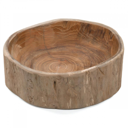 Bol din lemn de TEAK 28x27 cm - ideal pentru fructe - decorativ - lucrat manual [1]