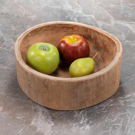 DECORATIUNI - Bol din lemn de TEAK 28x27 cm - ideal pentru fructe - decorativ - lucrat manual
