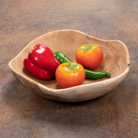 DECORATIUNI - Bol din lemn de TEAK 30x30 cm - ideal pentru fructe, legume - decorativ - executat manual