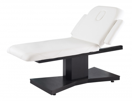Mobilier Institutii publice - Canapea cosmetica - infrumusetare RUKBA - 187x95x67-85 cm - 2 sectiuni - electrica - cadru lemn alb, tapiterie piele ecologica alb -