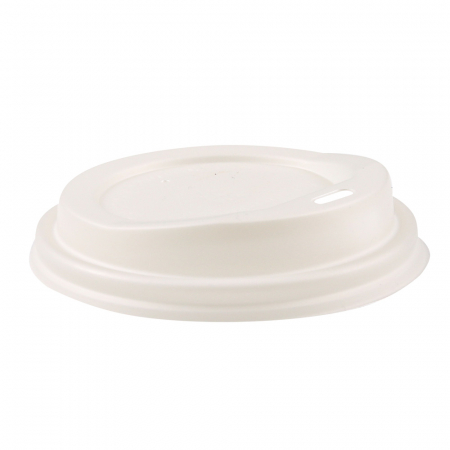 REDUCERI PRET - Capac Bio pahar de cafea din CPLA (Polylactid) - alb 8cm - 50 buc