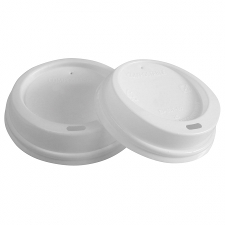 HORECA - Capac Bio pahar de cafea din CPLA (Polylactid) - alb 9cm - 50 buc
