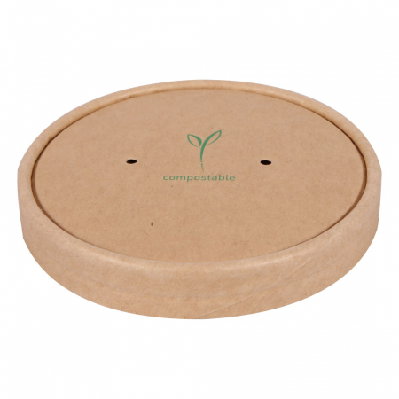 Ambalaje catering - Capac bol supa diam. 11.6cm - hartie kraft impregnata PLA
