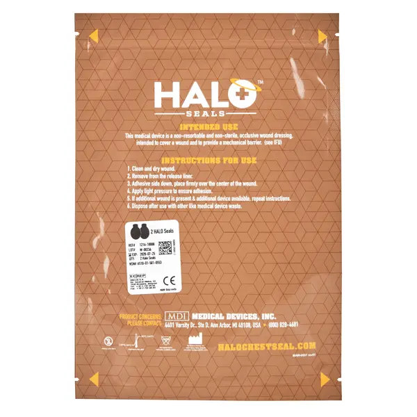 Compresa HALO Chest Seal pentru rana la piept - 14x21 cm pachet dublu - steril [1]