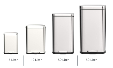 Cos cu pedala pentru deseuri periculoase MUELLEIMER dreptunghiular- 63.50x35x30 - 30 litri - inox satinat [3]