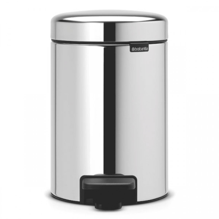 Dispensere si aparate - Cos de gunoi NEWICON - cu pedala, capac cu inchidere intarziata - 5 L - inox briliant - 291x272x205 mm