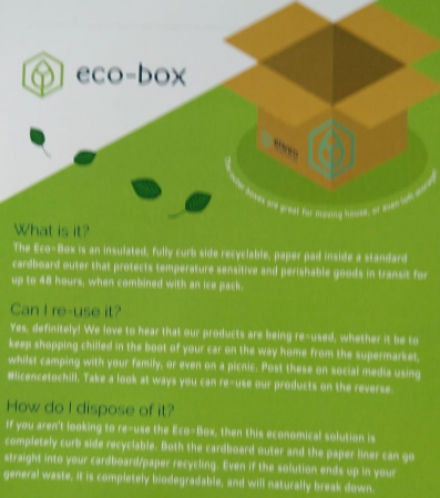 Cutie carton pereti dubli cu izolator termic - 100 reciclabil ECO-BOX - 230 x 230 x 230mm [2]