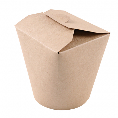 Ambalaje catering - Cutie catering ASIA 800 ml  ?10cm inalt 11.2 cm - hartie kraft impregnata PLA - 100% degradabila