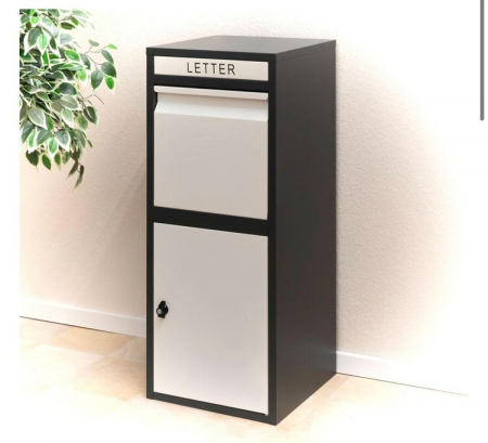 Cutie postala KIM - pentru colete  - culoare negru / alb - dimensiuni 102 x 41 x 38 cm - vopsit electrostatic [1]