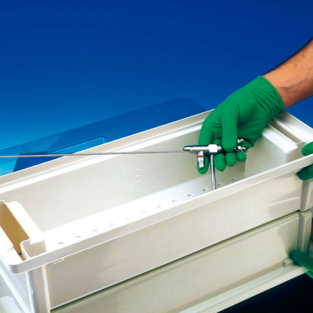 ECHIPAMENTE PPS - Cuva BODE desinfectare la rece  -  5 litri - 546x198x126 mm - capac transparent