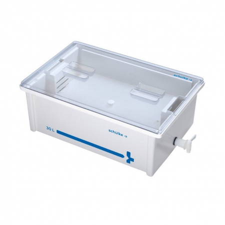ECHIPAMENTE PPS - Cuva SCHUELKE desinfectare la rece cu robinet - 30 litri - 560 x 370 x 225 mm - capac alb